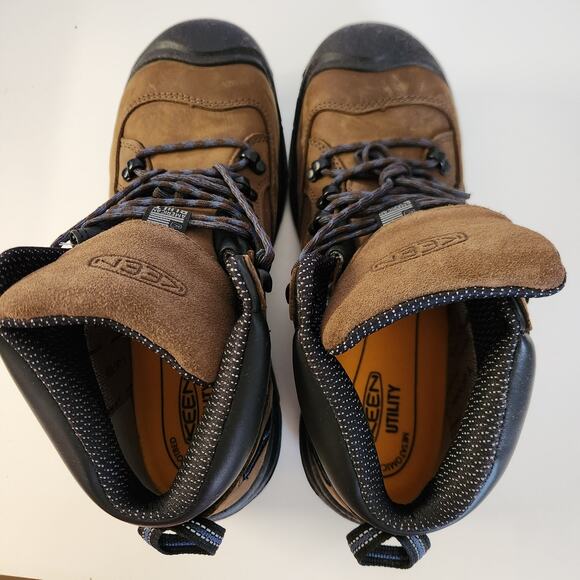 KEEN Utility Mens Work Boots, Bison/Ensign Blue, 9.5 Wide US main image 10